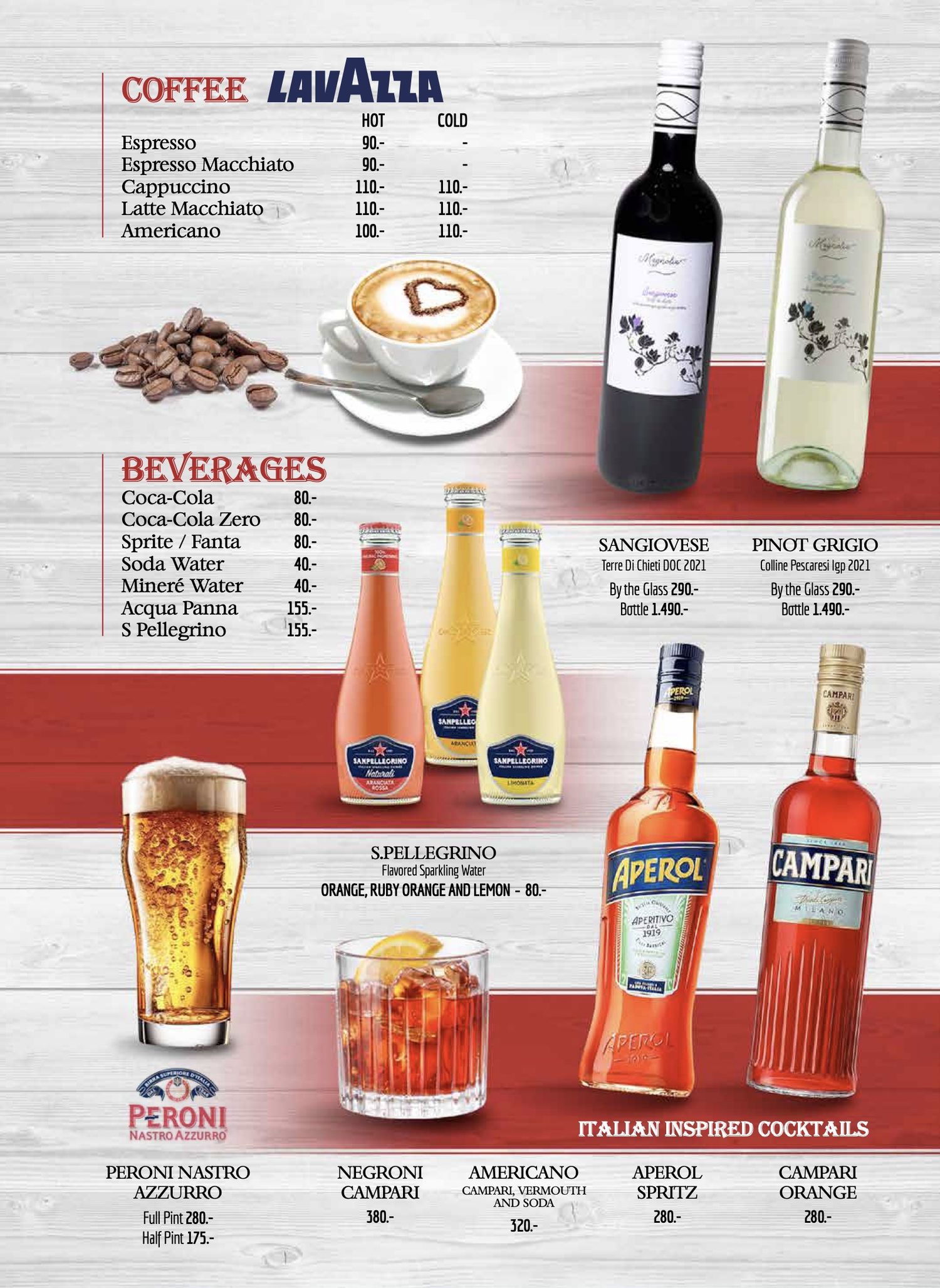 Isabella by Andreas menu, page 3 — Coffee, Beverages, Wine, Beer and Cocktails