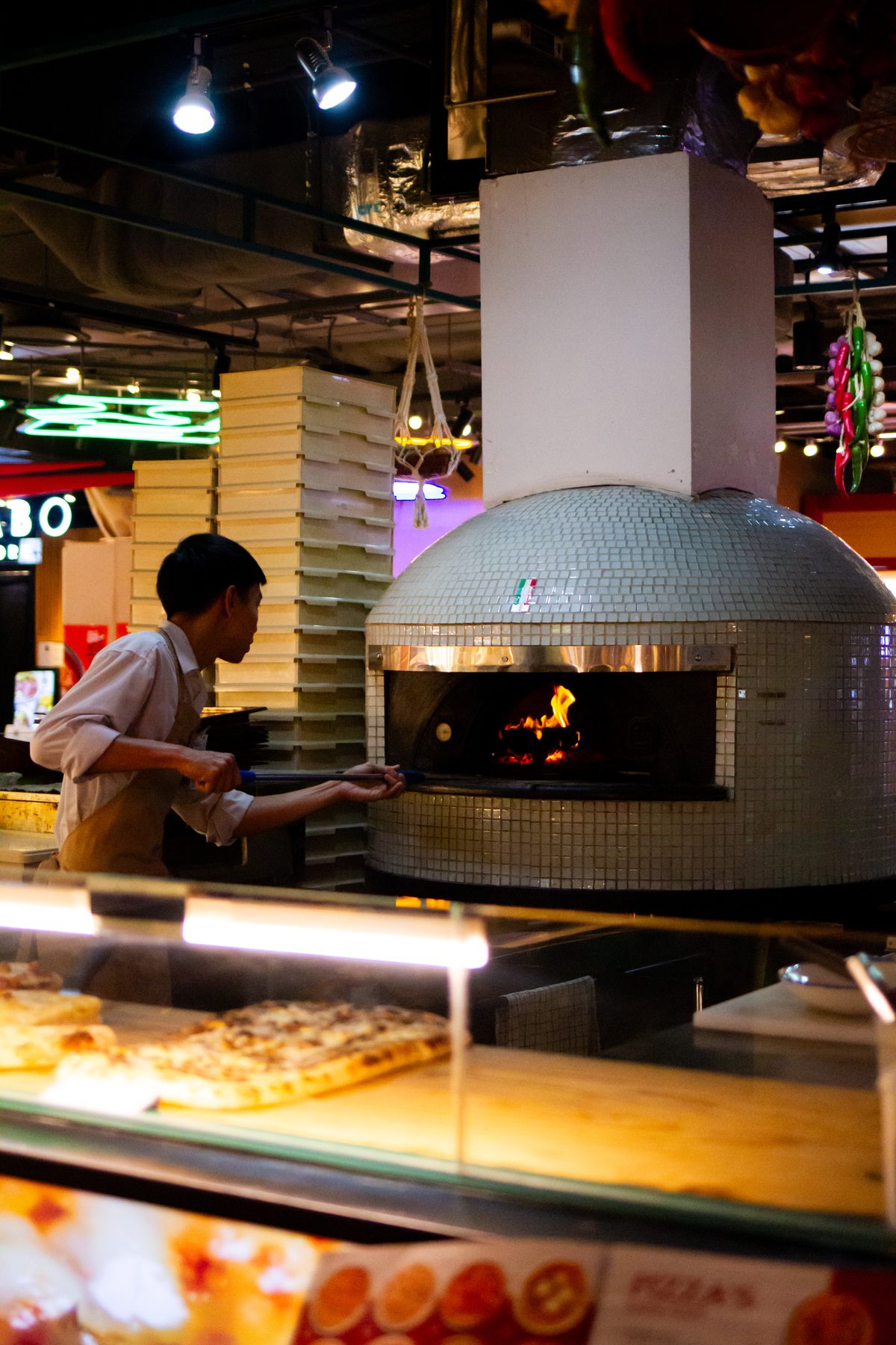 The wood-fired oven and open counter at Isabella by Andreas, ICONSIAM
