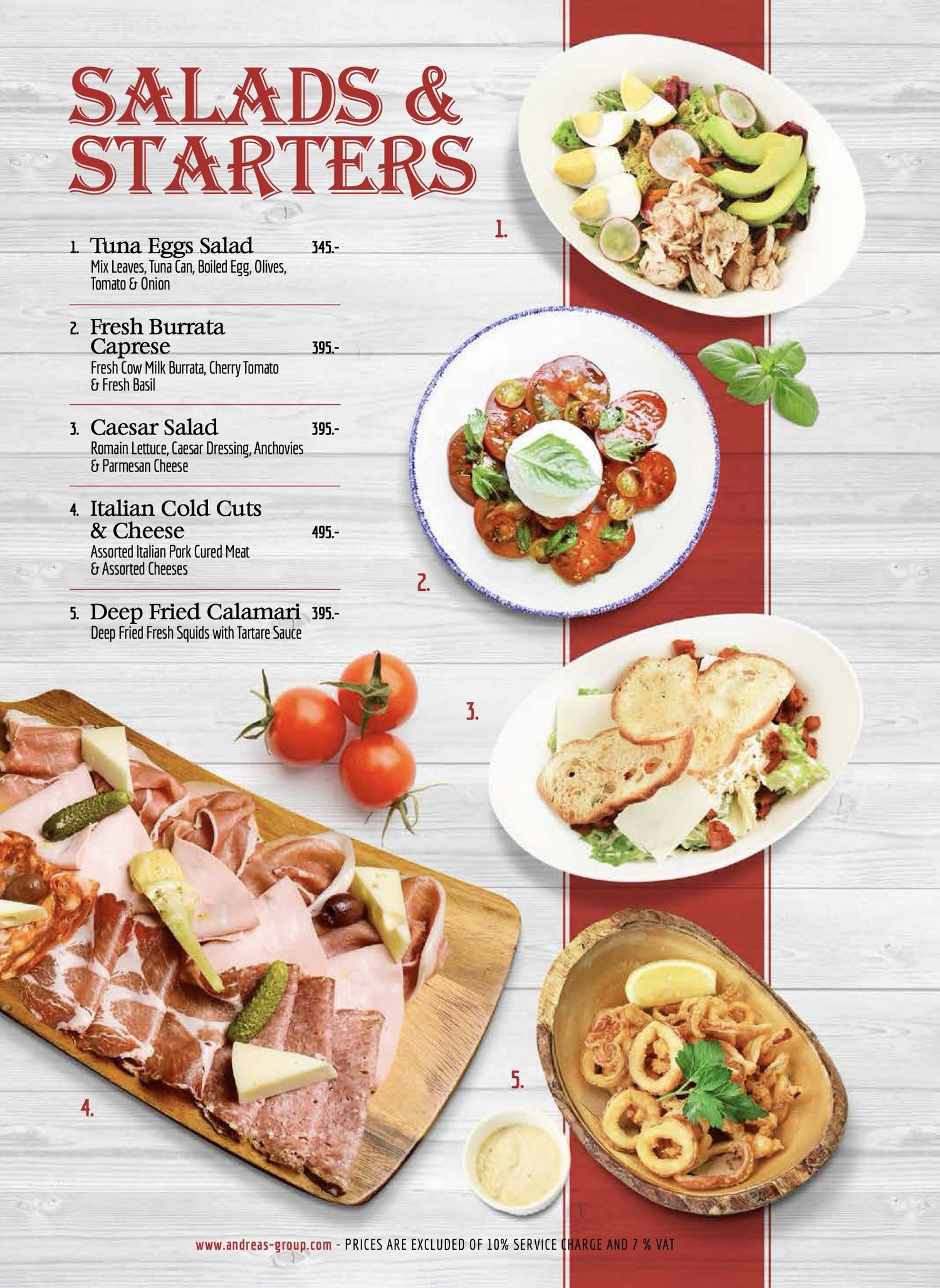 Isabella by Andreas menu, page 4 — Salads and Starters
